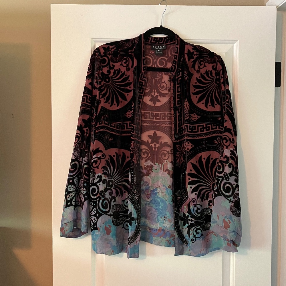 Citron cut velvet blouse